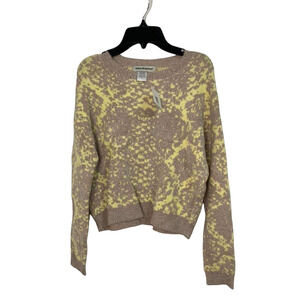 Cotton Emporium Hello Tan‎ Camp Crew Neck Sweater XS NEW